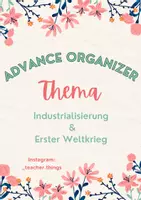 Vorschau - Anderer Materialtyp - Advance Organizer zum Thema "Erster Weltkrieg" - Deckblatt