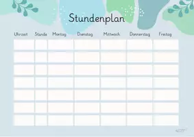 Vorschau - Arbeitsblätter - Stundenplan (editierbar) - Deckblatt