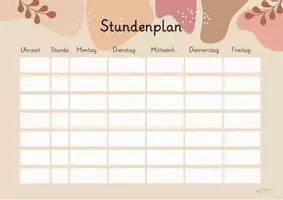 Vorschau - Arbeitsblätter - Stundenplan Vorlage - Deckblatt