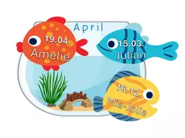 Vorschau - Mal- und Bastelvorlagen - Geburtstagskalender: Unter dem Meer / Fische / Aquarium - Seite 1