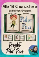 Vorschau - Präsentationen/Tafelbilder - Bildkarten Peter Pan Charaktere Englisch - Deckblatt