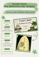 Vorschau - Spiele - Escape Room: Das Geheimnis des Tempels - Terme und einfache Gleichungen - Deckblatt