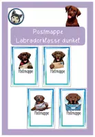 Vorschau - Bildkarten - Postmappe Labradorklasse dunkel #Klassentier #Hundeklasse - Deckblatt