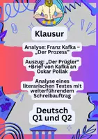 Vorschau - Klassenarbeiten - Klausur Deutsch – Franz Kafka: Der Prozess - Deckblatt