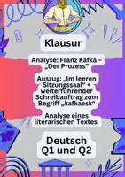Vorschau - Klassenarbeiten - Der Prozess | Klausur Deutsch Oberstufe - Deckblatt