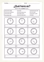 Vorschau - Arbeitsblätter - La hora - ¿Qué hora es? - Deckblatt
