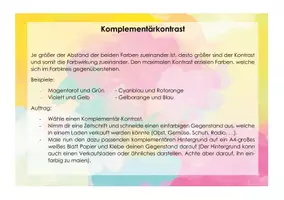 Vorschau - Arbeitsblätter - Farbkontraste - Seite 1