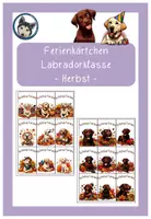 Vorschau - Bildkarten - Grußkärtchen Ferienkärtchen Labradorklasse Herbst #Klassentier #Hundeklasse - Deckblatt