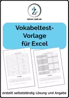 Vorschau - Lehrpläne/Lehrermaterial - Vokabeltest-Vorlage für Excel - Deckblatt