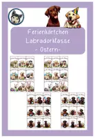 Vorschau - Bildkarten - Grußkärtchen Ferienkärtchen Labradorklasse Ostern #Klassentier #Hundeklasse - Deckblatt