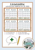 Vorschau - Arbeitsblätter - Schriftliche Addition im ZR 1000 - Arbeitsblätter - Deckblatt