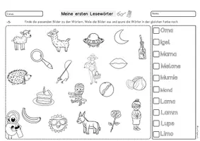 Vorschau - Arbeitsblätter - Lesen lernen erste Wörter, Klasse 1, Deutsch, DaZ, Lernwörter. - Seite 2