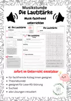 Vorschau - Arbeitsblätter - Musik fachfremd unterrichten: Die Lautstärke - Deckblatt