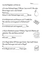 Vorschau - Arbeitsblätter - Einstieg Sachaufgaben/sehr leicht / ZR 20/ vorgeschriebener Antwort, DAZ friendly , 2 Seiten - Seite 1