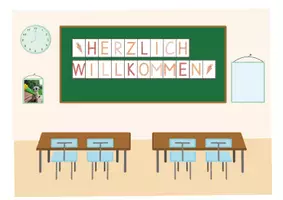 Vorschau - Präsentationen/Tafelbilder - Wimpelkette: Herzlich Willkommen nach den Ferien oder zur Einschulung - Deckblatt