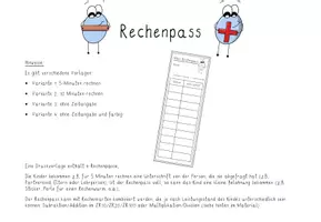 Vorschau - Aufgabenkarten - Rechenpass_Addition und Subtraktion ZR10 - Seite 1