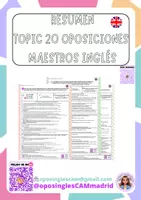 Vista previa - Para docentes: organización, planificación y formación - TOPIC 20 summary oposiciones inglés maestros - Portada
