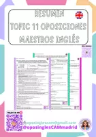 Vista previa - Para docentes: organización, planificación y formación - TOPIC 11 summary oposiciones inglés maestros - Portada