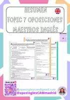 Vista previa - Para docentes: organización, planificación y formación - TOPIC 7 summary oposiciones inglés maestros - Portada