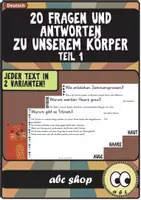Vorschau - Text - 20 Sachtexte: Fragen und Antworten zu unserem Körper Teil 1 - Deckblatt