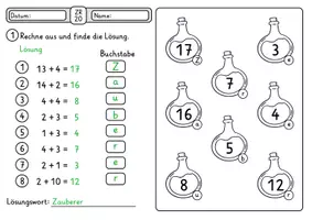 Vorschau - Arbeitsblätter - Rechenspuren Märchen ZR 20 mit ZÜ - Rechenspur 4-fach differenziert - Seite 2