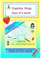 förhandsvisning - Bingo Engelska Days of a week - försättsblad