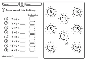 Vorschau - Arbeitsblätter - Rechenspuren Sommer ZR 20 mit ZÜ - Rechenspur 4-fach differenziert - Seite 3