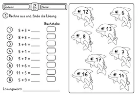 Vorschau - Arbeitsblätter - Rechenspuren Tiere ZR 20 mit ZÜ - Rechenspur 4-fach differenziert - Seite 3