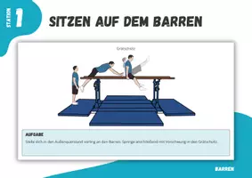 Vorschau - Stationenlernen - Turnen ⎮ Barren - Sitzen (9 Stationskarten für den Sportunterrricht) - Seite 3