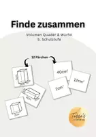 Vorschau - Spiele - Finde zusammen: Volumen Quader & Würfel - Deckblatt