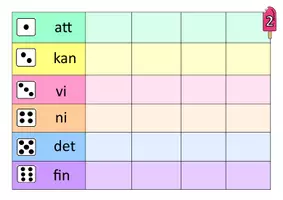 förhandsvisning - Träna Högfrekventa ord med tärning Nivå 1 - sida 2