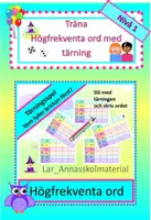förhandsvisning - Träna Högfrekventa ord med tärning Nivå 1 - försättsblad