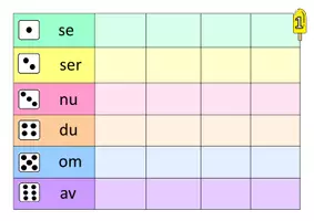 förhandsvisning - Träna Högfrekventa ord med tärning Nivå 2 - sida 1