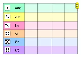 förhandsvisning - Träna Högfrekventa ord med tärning Nivå 2 - sida 2