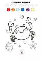Aperçu - Matériel pour travaux manuels / dessin - Coloriage magique (Thème sous l'océan) - Page 1