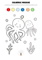 Aperçu - Matériel pour travaux manuels / dessin - Coloriage magique (Thème sous l'océan) - Page 2