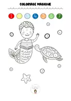 Aperçu - Matériel pour travaux manuels / dessin - Coloriage magique (Thème sous l'océan) - Page 3