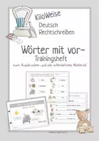 Vorschau - Arbeitsblätter - Trainingsheft in Papierform und interaktiv: Wörter mit den Vorsilben ver- und vor- - Deckblatt