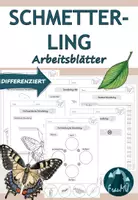 Vorschau - Arbeitsblätter - 1./2. Klasse: Differenzierte Lerntheke mit Arbeitsblättern zum Schmetterling - Deckblatt