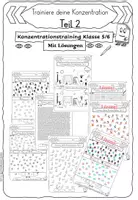 Vorschau - Arbeitsblätter - Trainiere deine Konzentration Kl.5/6 Teil 2, mit Lösungen - Deckblatt