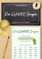 Vorschau - Arbeitsblätter - Vorlage: Das wahre/echte Zeugnis - Deckblatt