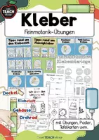 Vorschau - Unterrichtsreihen - Umgang mit dem Klebestift und Flüssigkleber - Feinmotorik - Deckblatt