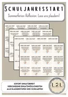 Vorschau - Spiele - Plauderkarten zum Schuljahresbeginn - Über den Schuljahresstart und die Sommerferien sprechen - Deckblatt