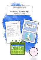 Vorschau - Fördermaterial/Inklusion - Lesespaziergang "Uhrzeit und Kalender" - Deckblatt