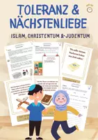 Vorschau - Arbeitsblätter - INTERRELIGIÖS - Toleranz 🧡 - Judentum, Christentum, Islam - Deckblatt