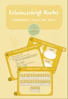 Vorschau - Aufgabenkarten - Geheimschrift-Kartei - Lernwörter zu Sprache Stein Papier 3 - Deckblatt