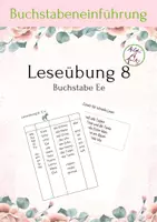 Vorschau - Fördermaterial/Inklusion - Leseübung 8 für die 1. Klasse zum Buchstaben Ee - Deckblatt
