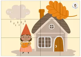 Aperçu - Apprentissages en autonomie - 4x puzzles 12 pièces AUTOMNE avec fond gris - Page 3