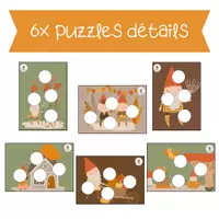 Aperçu - Apprentissages en autonomie - ATELIERS AUTOMNE 6x puzzles détails - Page de couverture