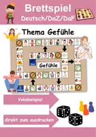 Vorschau - Arbeitsblätter - Brettspiel Gefühle Wortschatzspiel Grundschule DaZ/DaF/Deutsch - Deckblatt